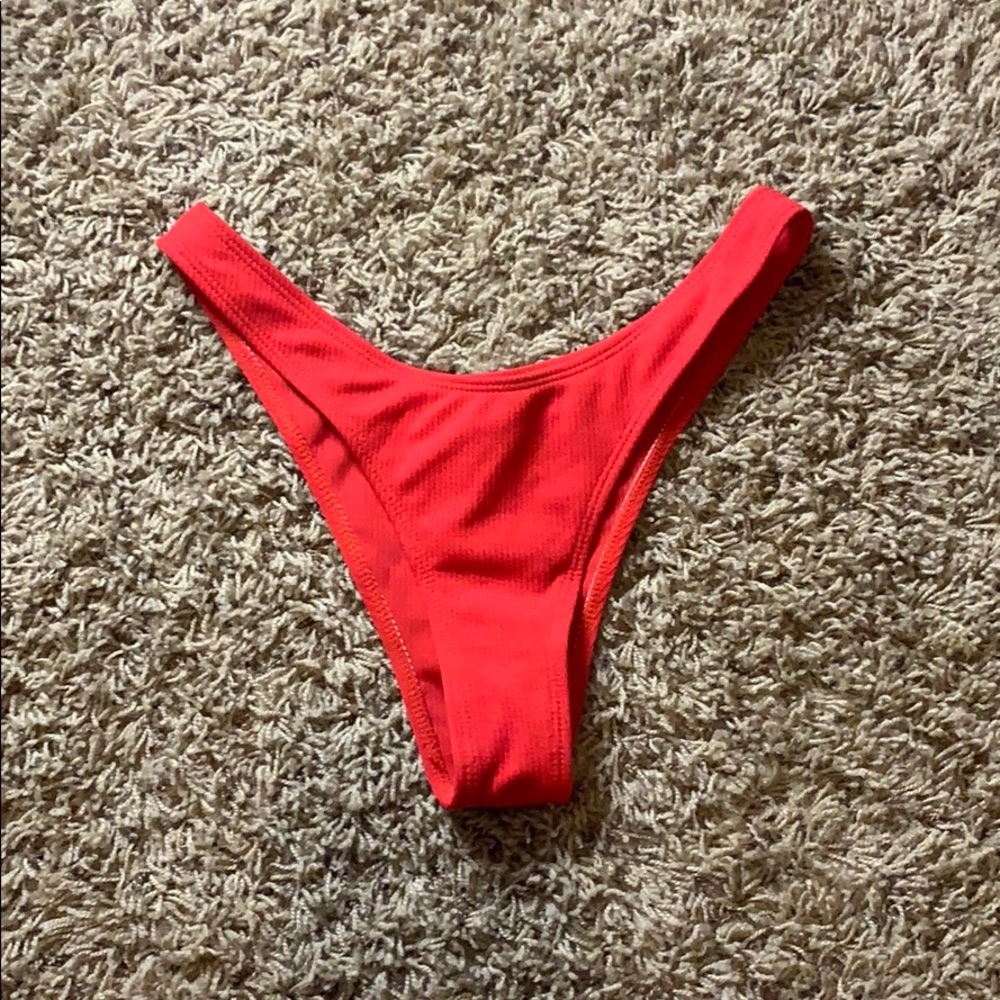 Red Zaful thong bikini bottoms